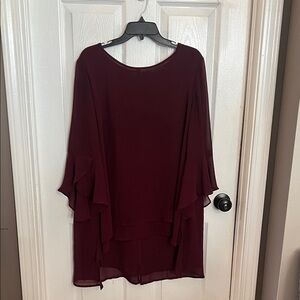 Chic Burgundy Women's Blouse